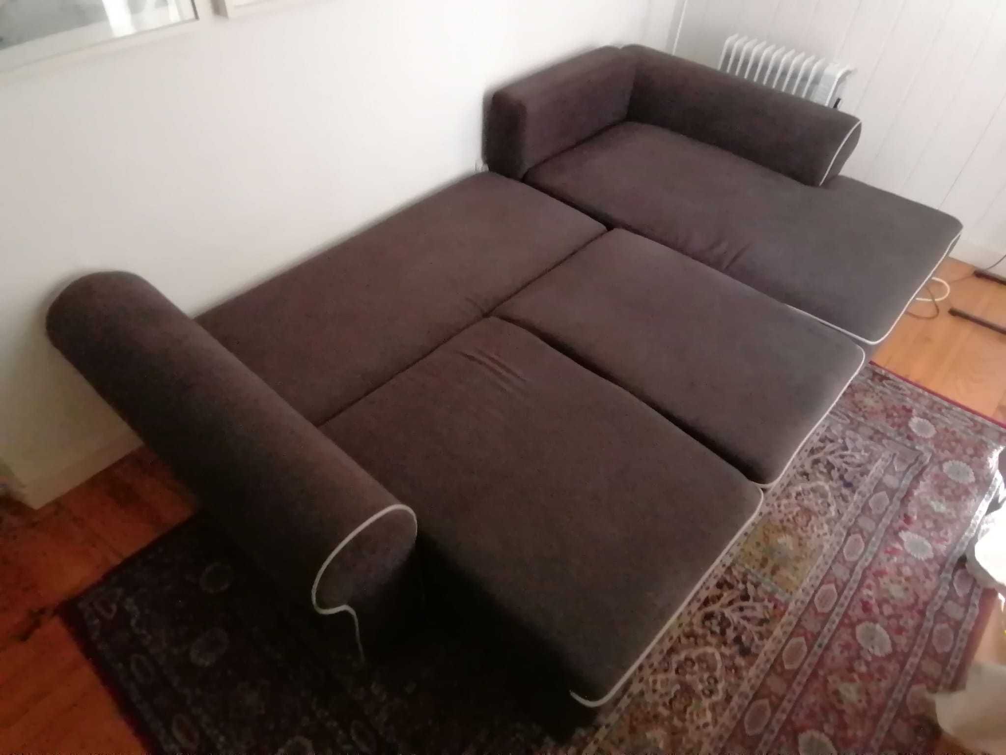 Sofá-Cama de 3 lugares c/ Chaise Longue