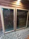Okna tarasowe drewniane 204cmx148cm oraz 203cmx248cm