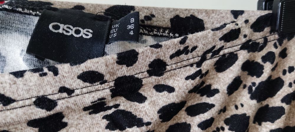 Długa sukienka w panterkę ASOS rozmiar S