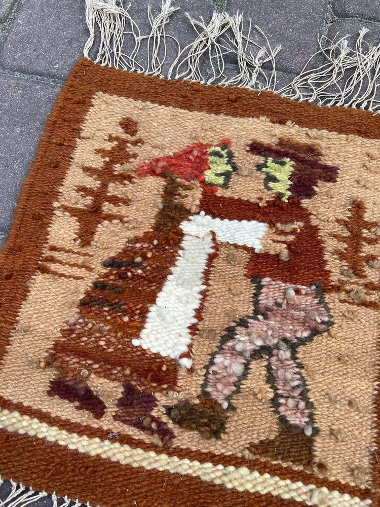 Kilim wełniany wintage PRL wełna ludowy