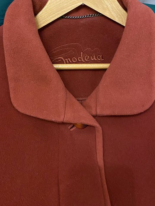 Włoski rudy płaszcz Bellandi z wełny i kaszmiru