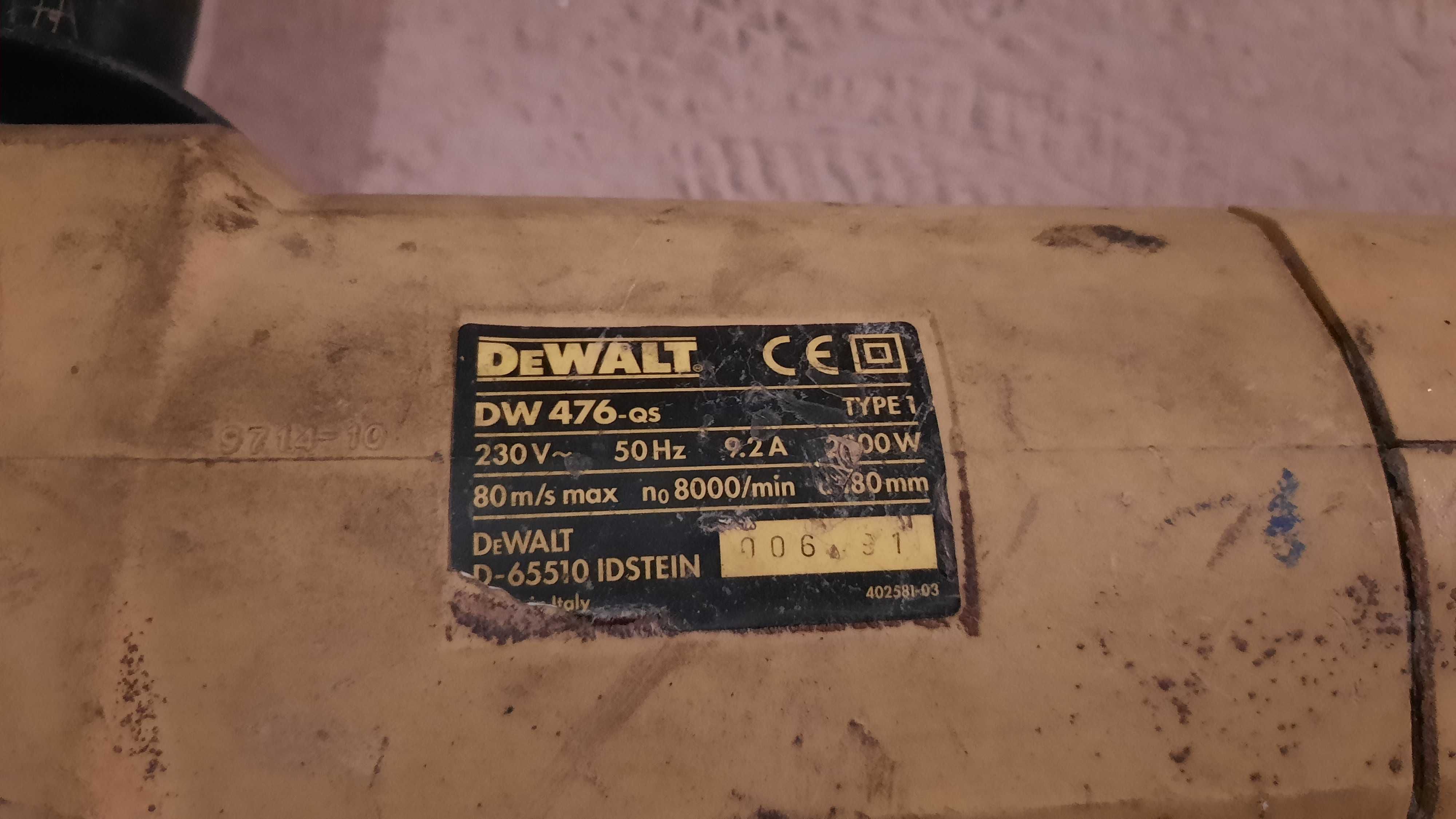 Szlifierka kątowa DeWalt DW476 na części