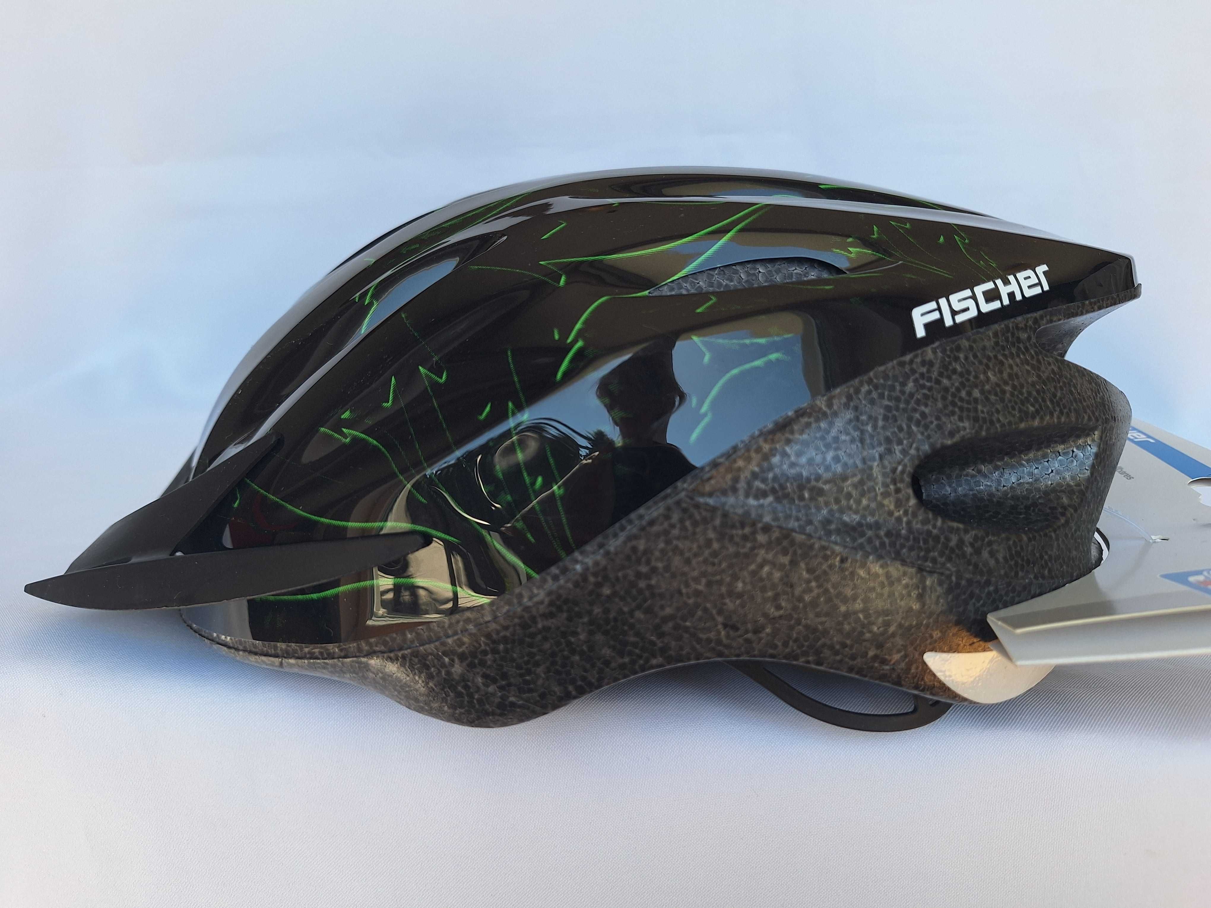 Kask rowerowy Fischer Helm FZ-016 Arrow Black Green S/M 54-59cm