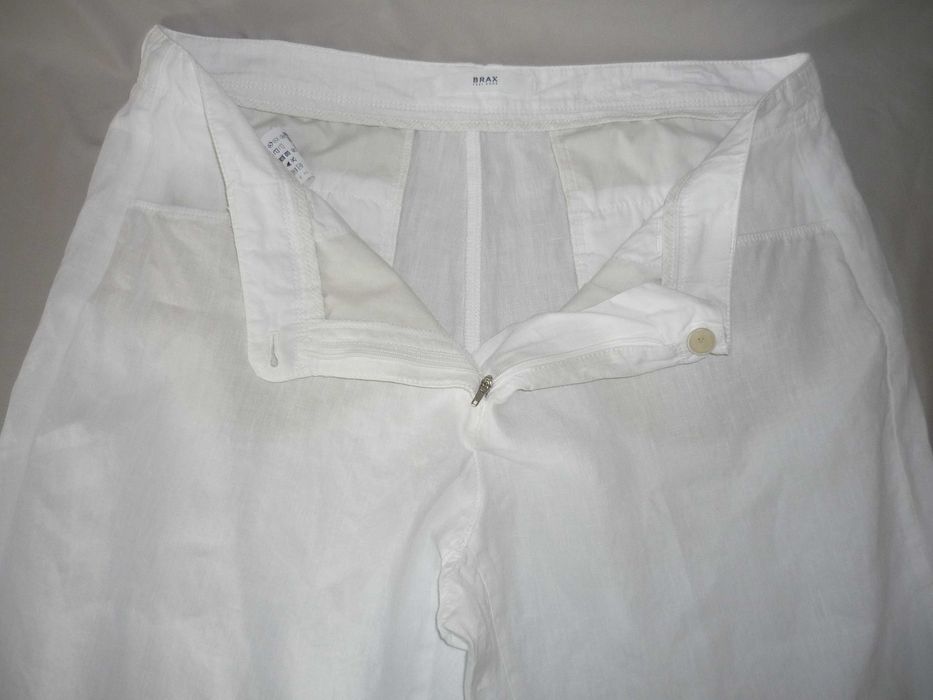 BRAX 100% Lienen білі лляні широкі штани великий розмір ідеальний стан