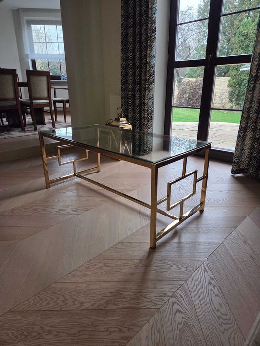 Stolik kawowy, szklany , glamour