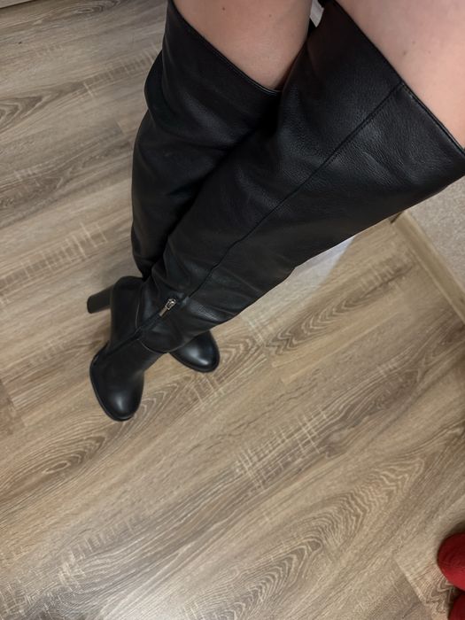 Високі чоботи , італійська шкіра , 39 розмір