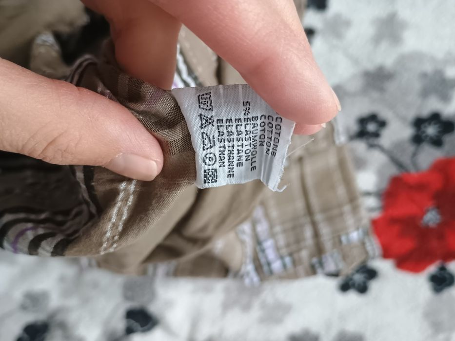 Spodenki/bojówki ciążowe w kratkę L
