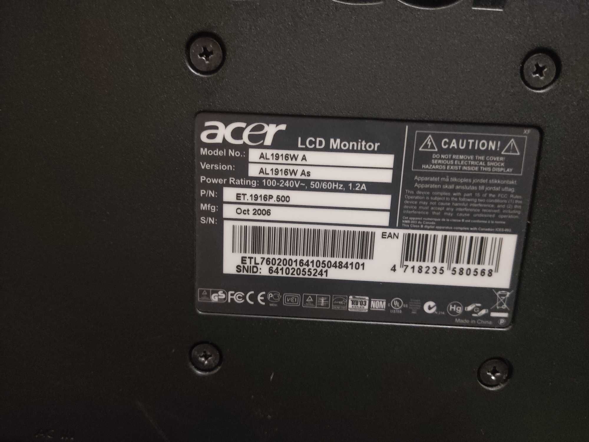 Монитор Acer AL1916W (Широкоформатный)