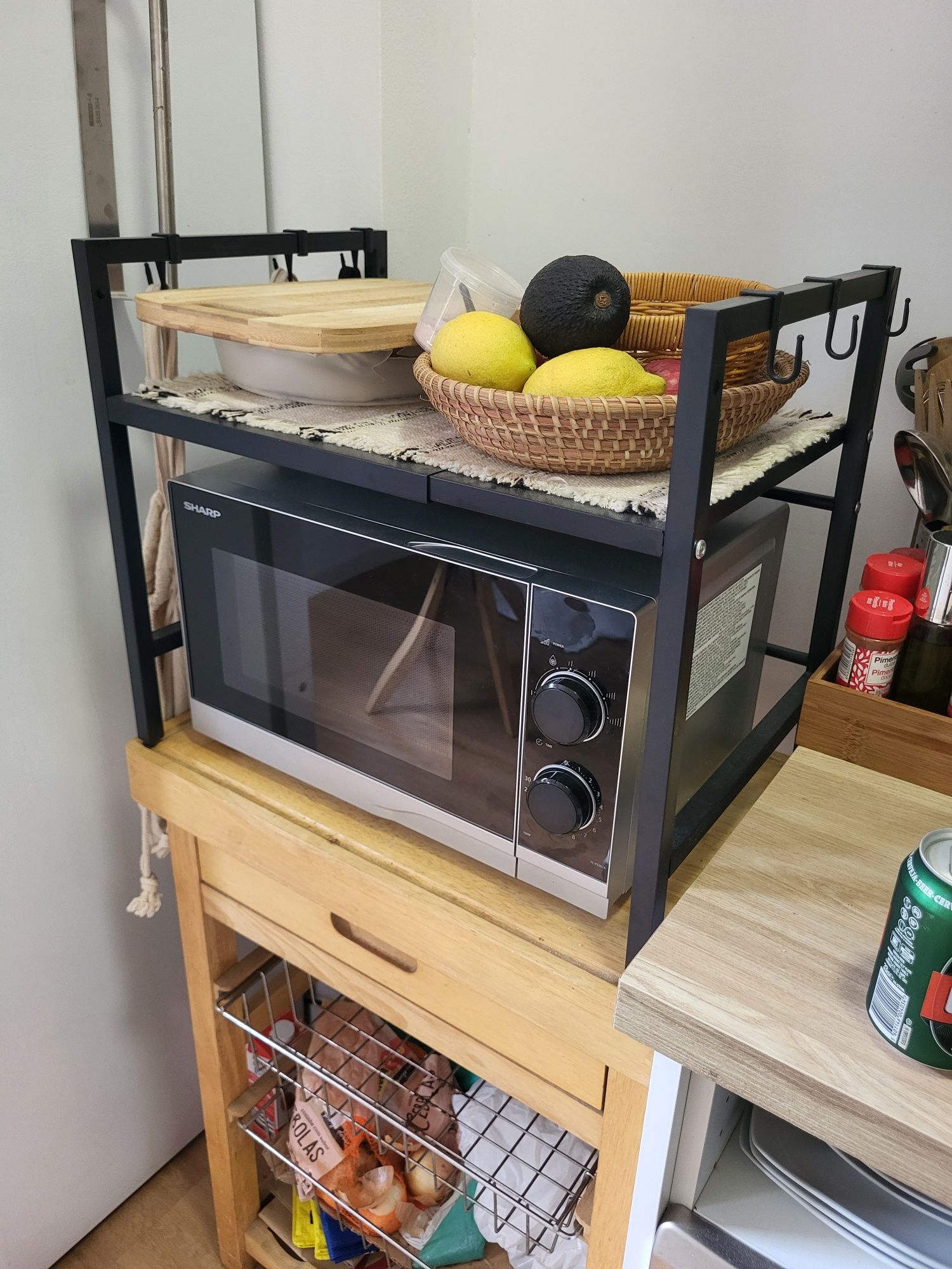 Mesa de apoio cozinha + prateleira de microondas