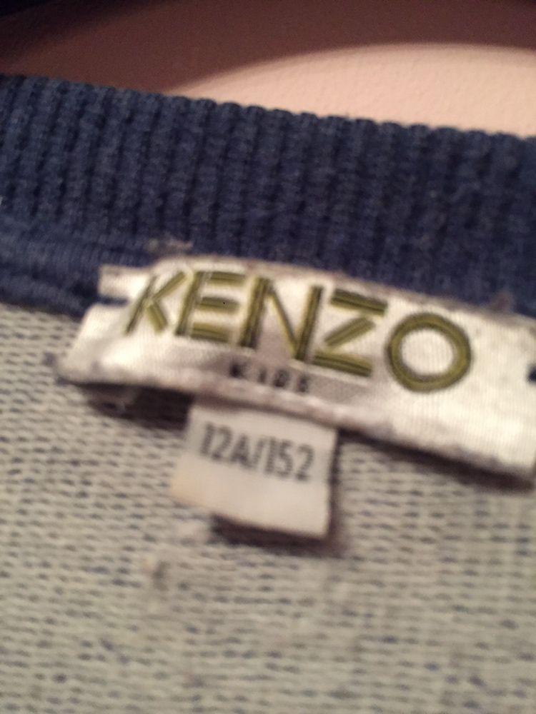 Bluza Kenzo Kids niebieska szara 140