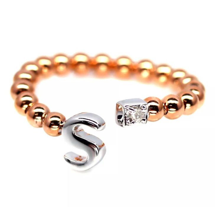 Pierscionek Srebro925 Pozłacany Naturalny Diament 0.02ct r16 reg.