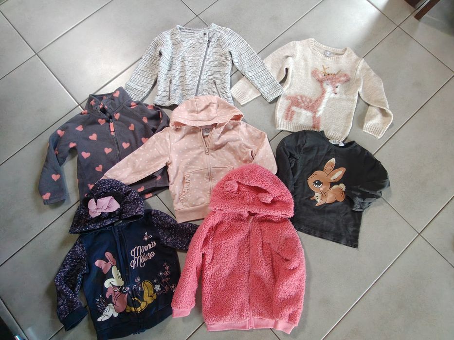 Zestaw bluz 98/104 polar miś myszka Minnie do przedszkola jesień zima