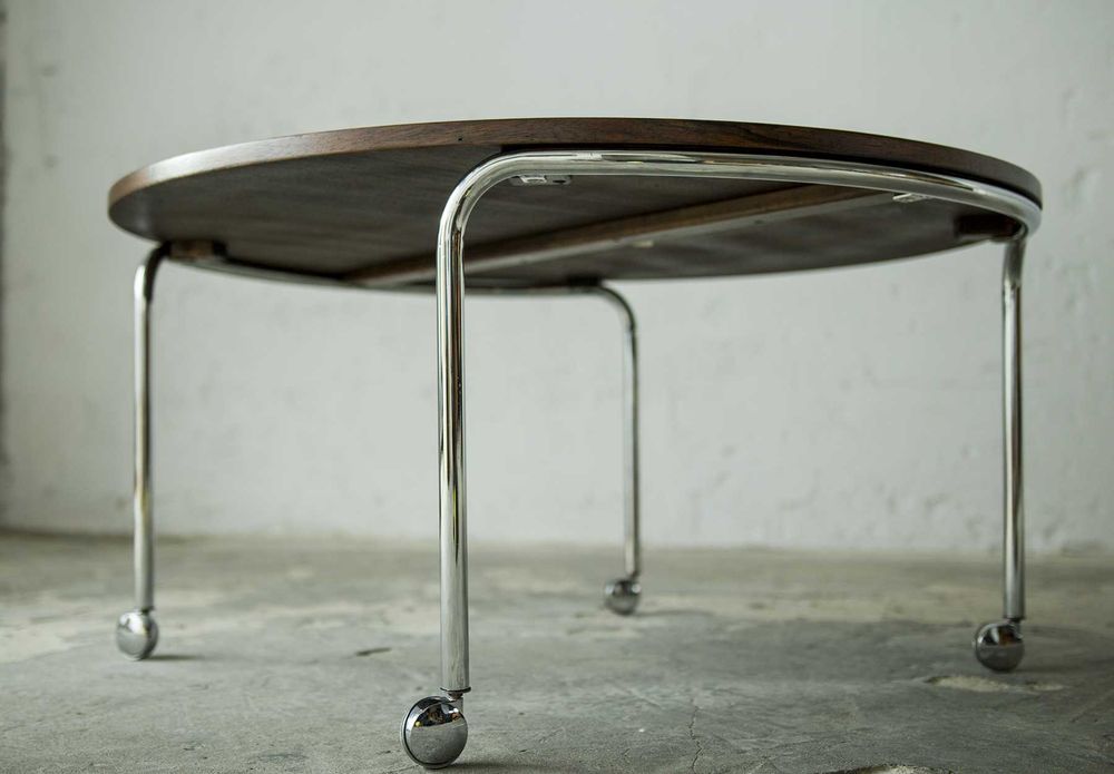 Stolik kawowy bauhaus vintage okrągły chromowany