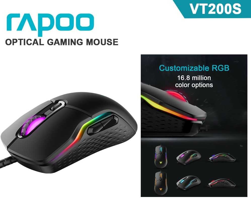 Rapoo VT200S ігрова оптична дротова мишка 16000dpi 1000Hz RGB 8 кнопок