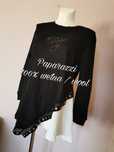 Paparazzi Fashion sweter wełniany wełna czarny biały 44 46 XXL 3XL