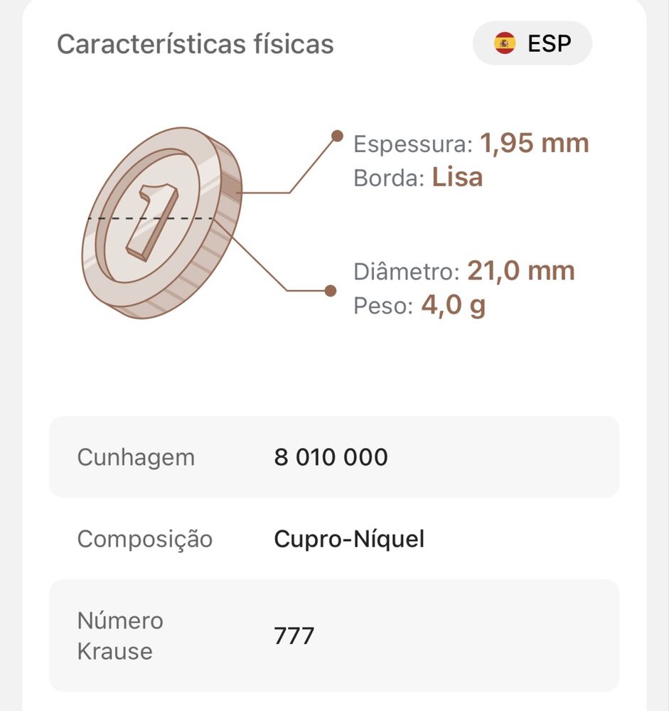 Moeda de 50 cêntimos Espanhola