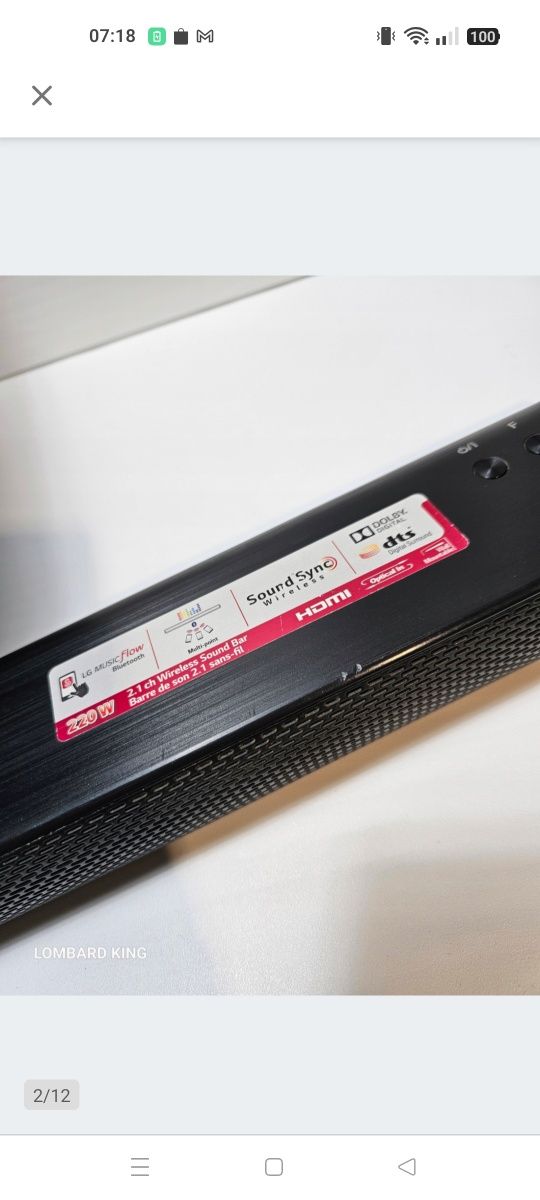 Soundbar LG Swift las350b