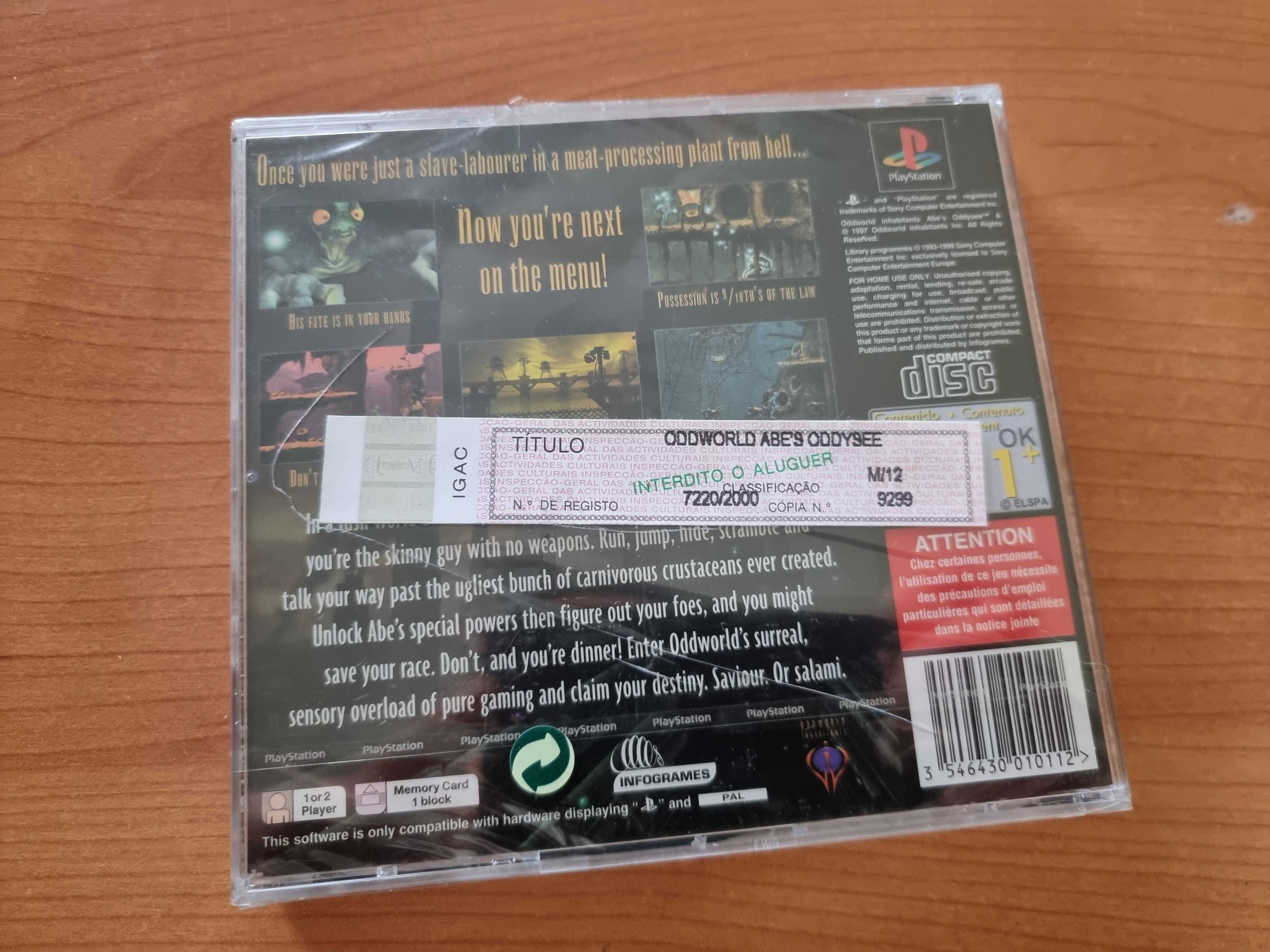 Oddworld Abe's Oddysee - Novo e selado PS1 Playstation 1