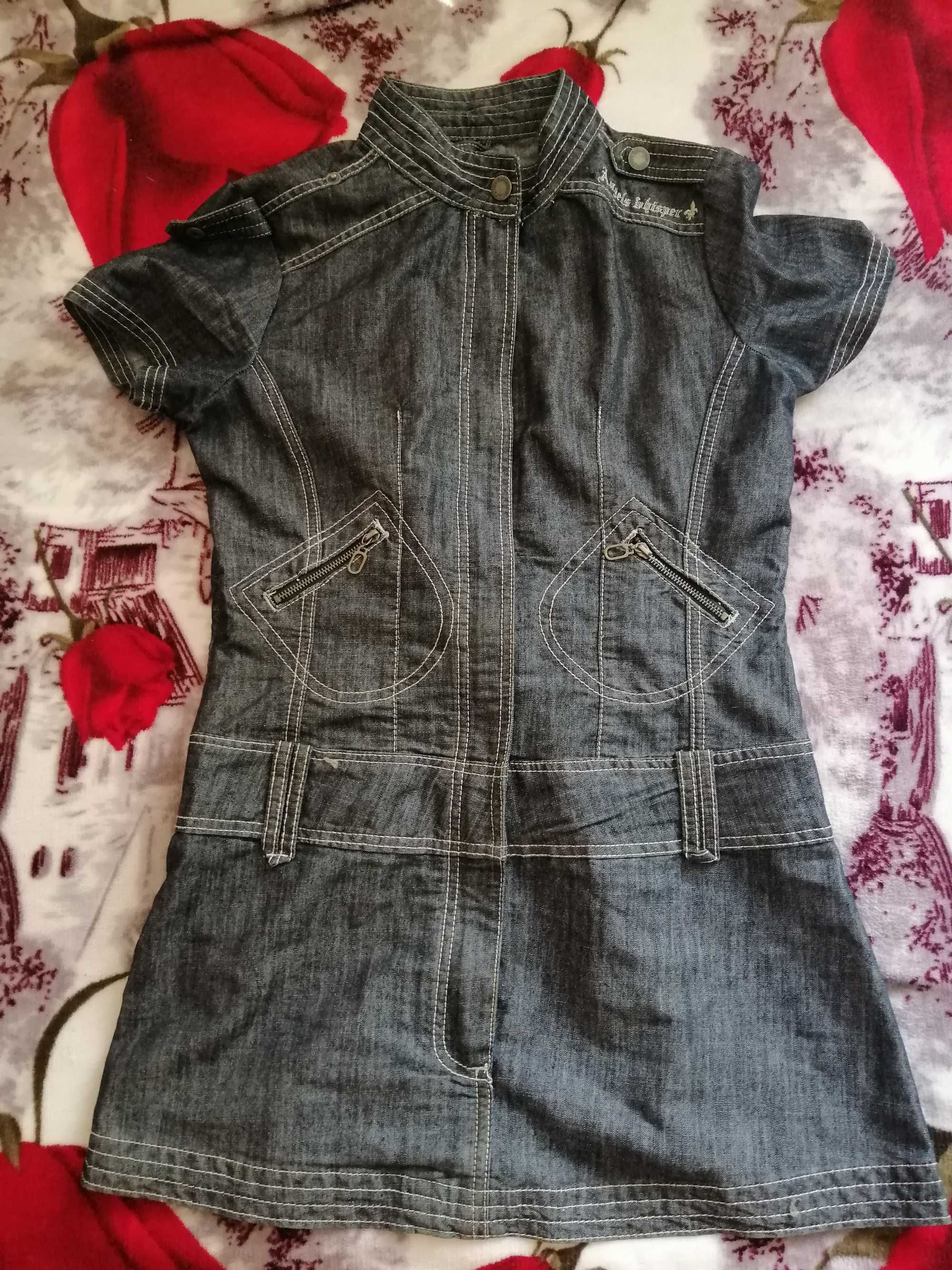 джинсовая туника  (мини платье)