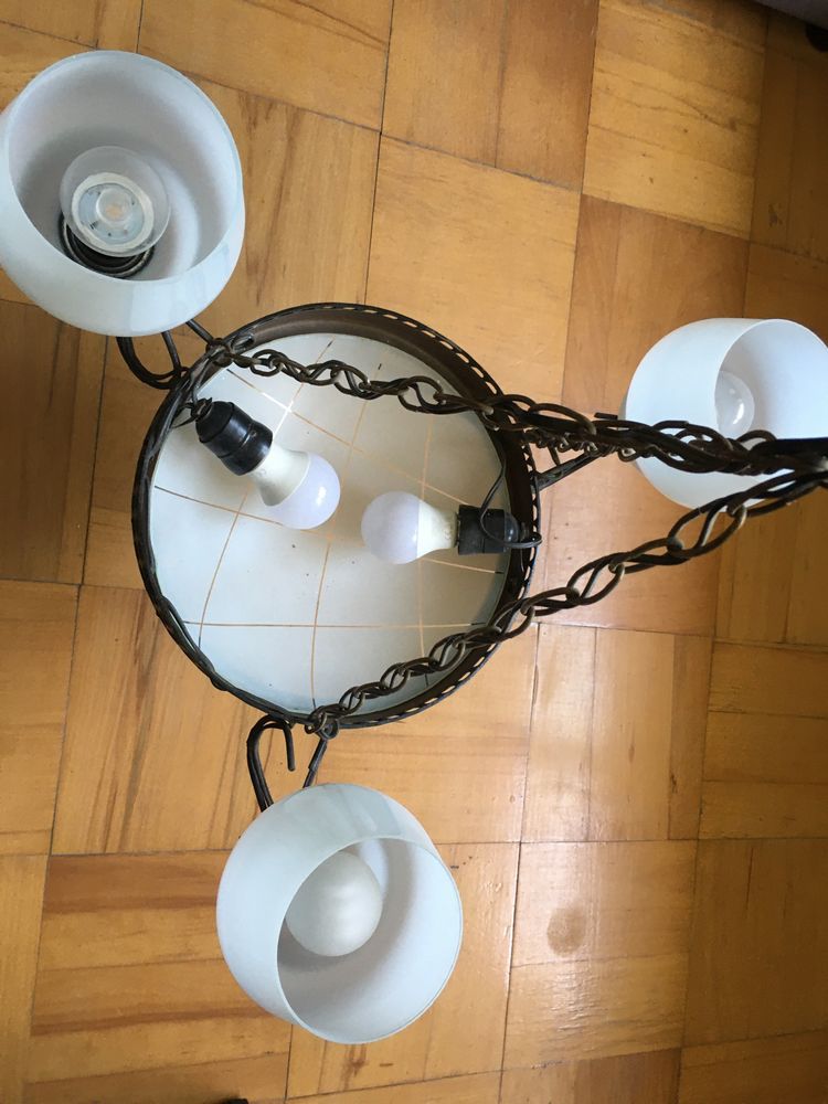 Żyrandol, lampa sufitowa Vintage, PRL