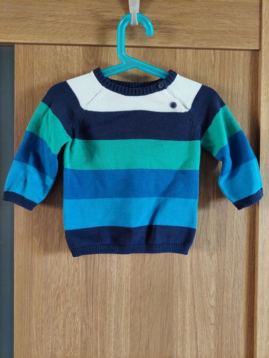 Sweter rozm. 74, w paski hm