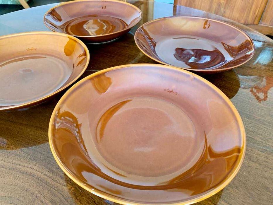 talerze głębokie obiadowe, porcelit PRUSZKÓW, vintage PRL - SUPER