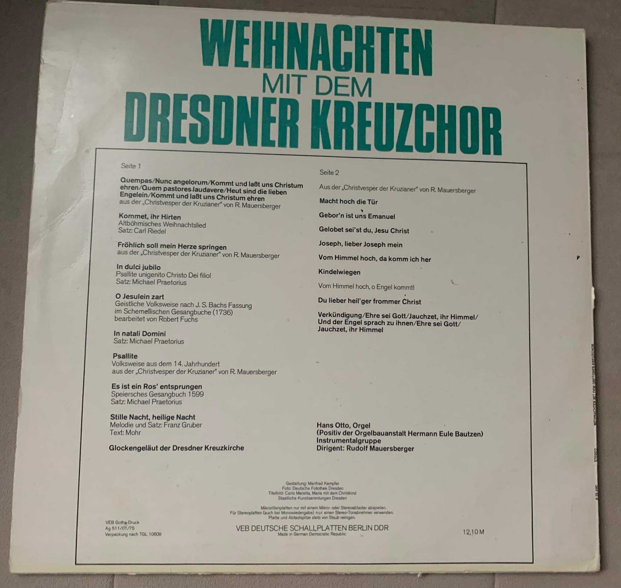 Weihnachten Mit Dem Dresdner Kreuzchor - Winyl - stan VG!