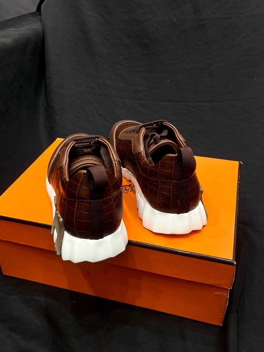 Hermes Korowe buty sportowe, brązowe para buty H, rozmiar 35-44