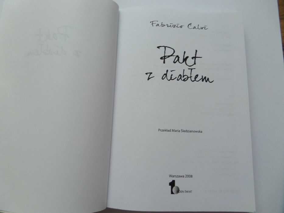 Książka Pakt z diabłem Fabrizio Calvi+ wysyłka