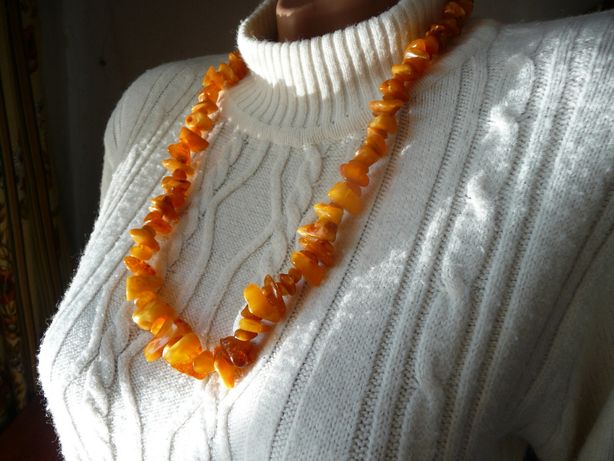ЛЕЧЕБНОЕ Янтарное бело-облачное королевское ожерелье бусы янтарь полир