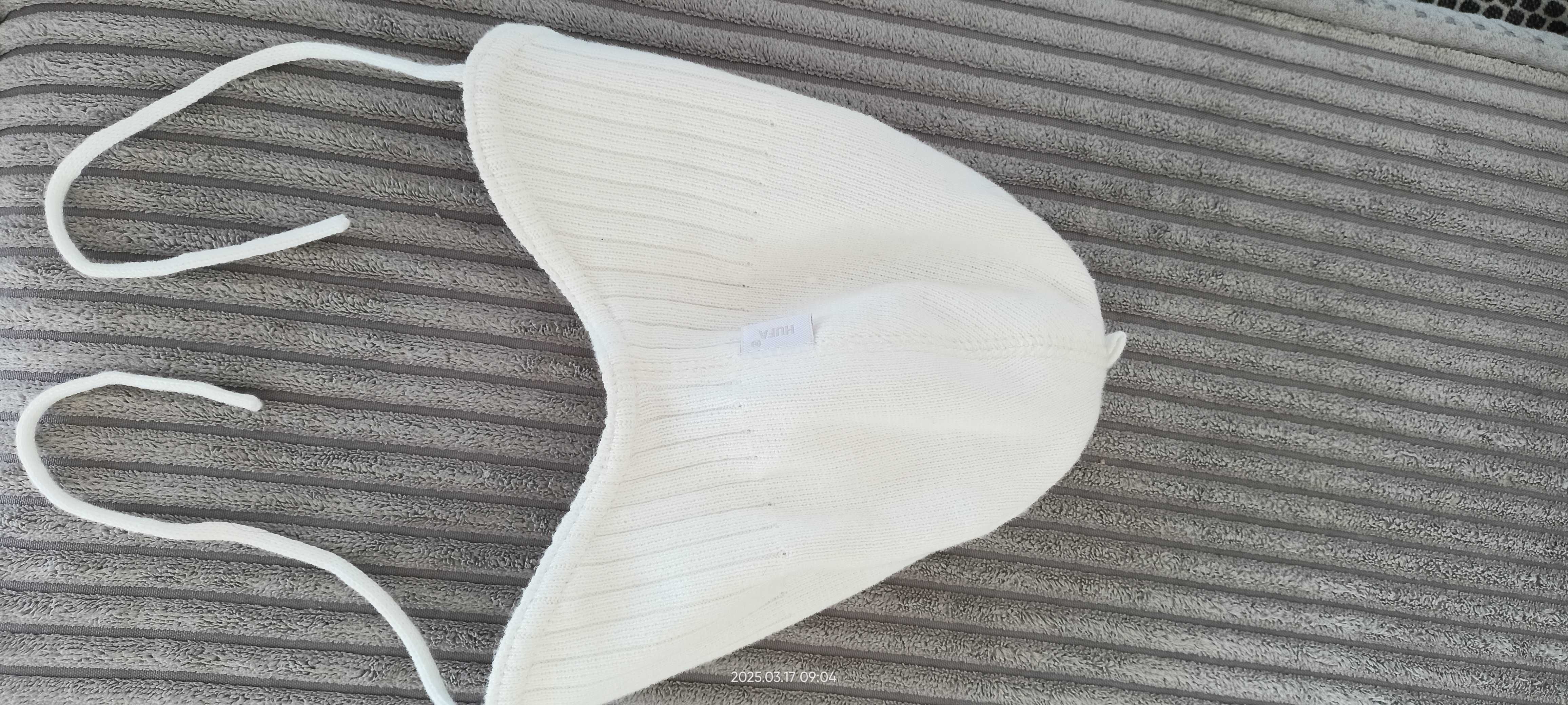 Czapka HUFA bawełna Windstopery wiosna uszatka wiązana 43-45cm 1zł wys