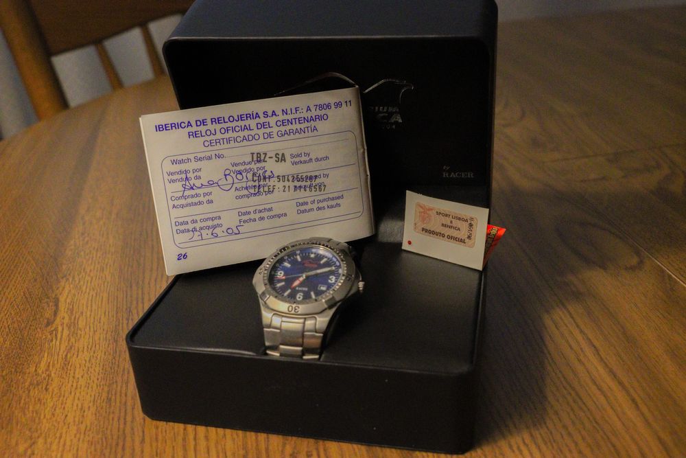 Relógio do Centenário do Benfica com Caixa e Papeis