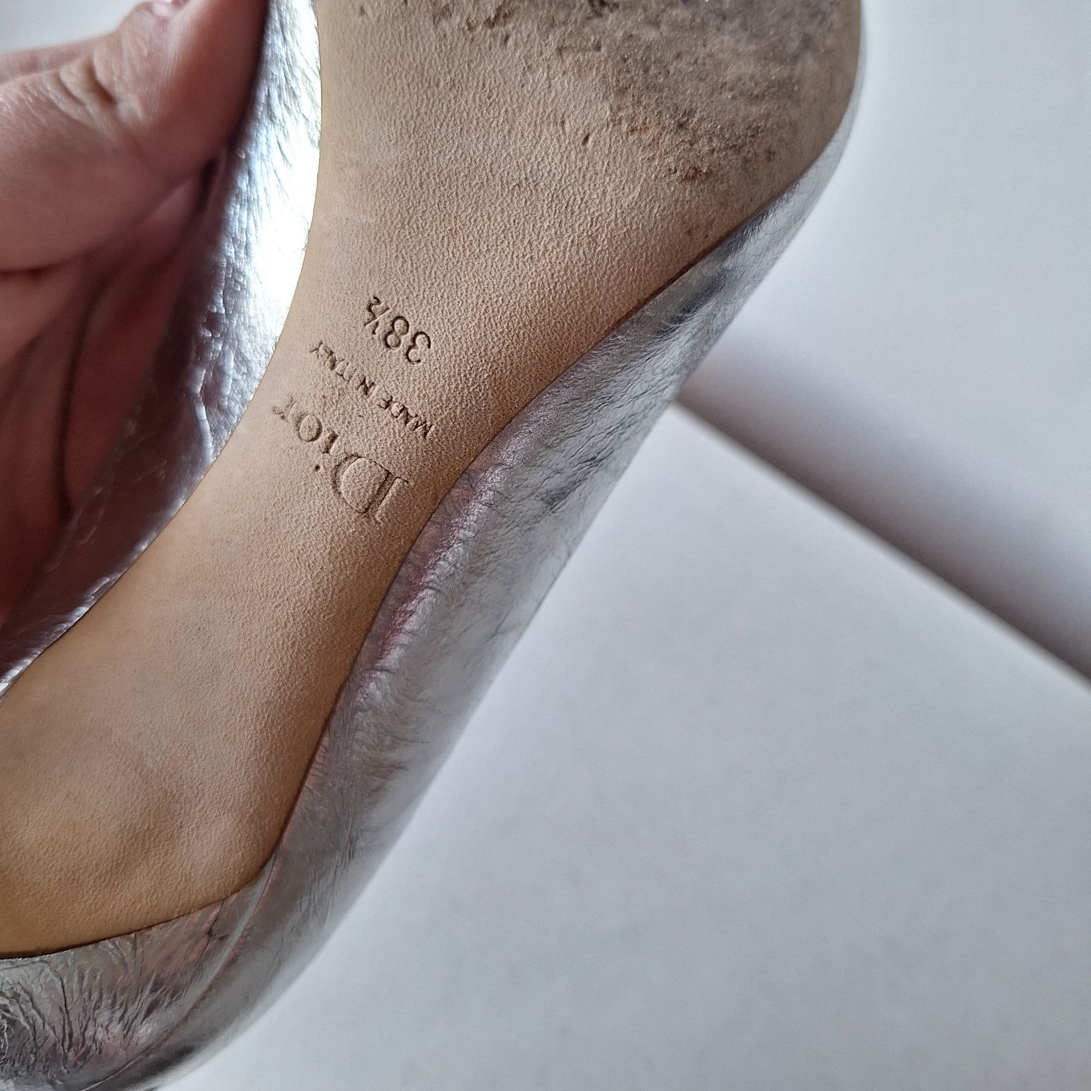 Srebrne szpilki Christian Dior 38.5