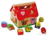 Drewniany Domek / Farma Sorter + Klocki Ecotoys