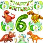 Balony ZIELONE DINOZAUR DINO urodziny dekoracja urodzinowa 6 lat N442