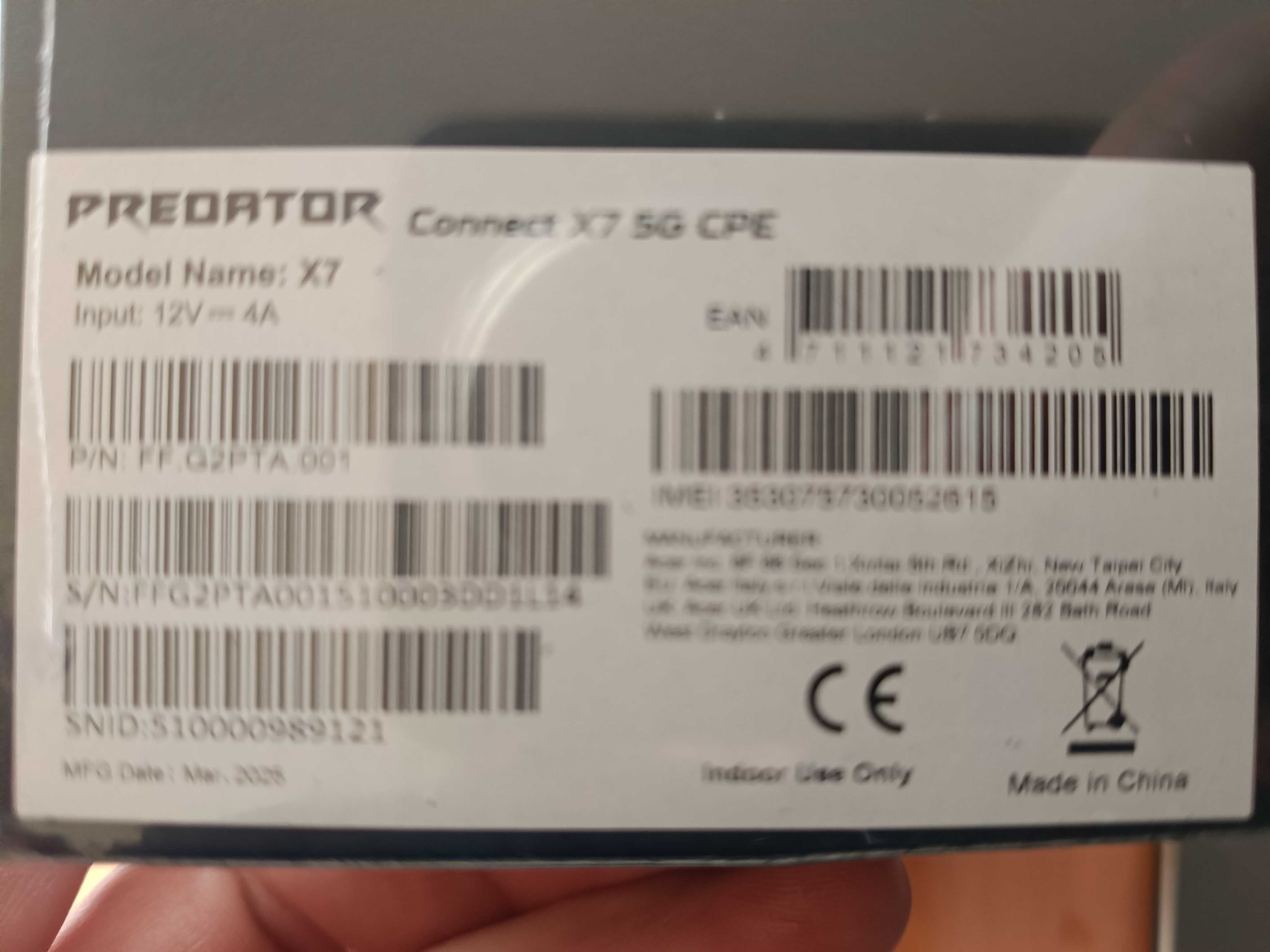 Router predator connect X7 5G CPE