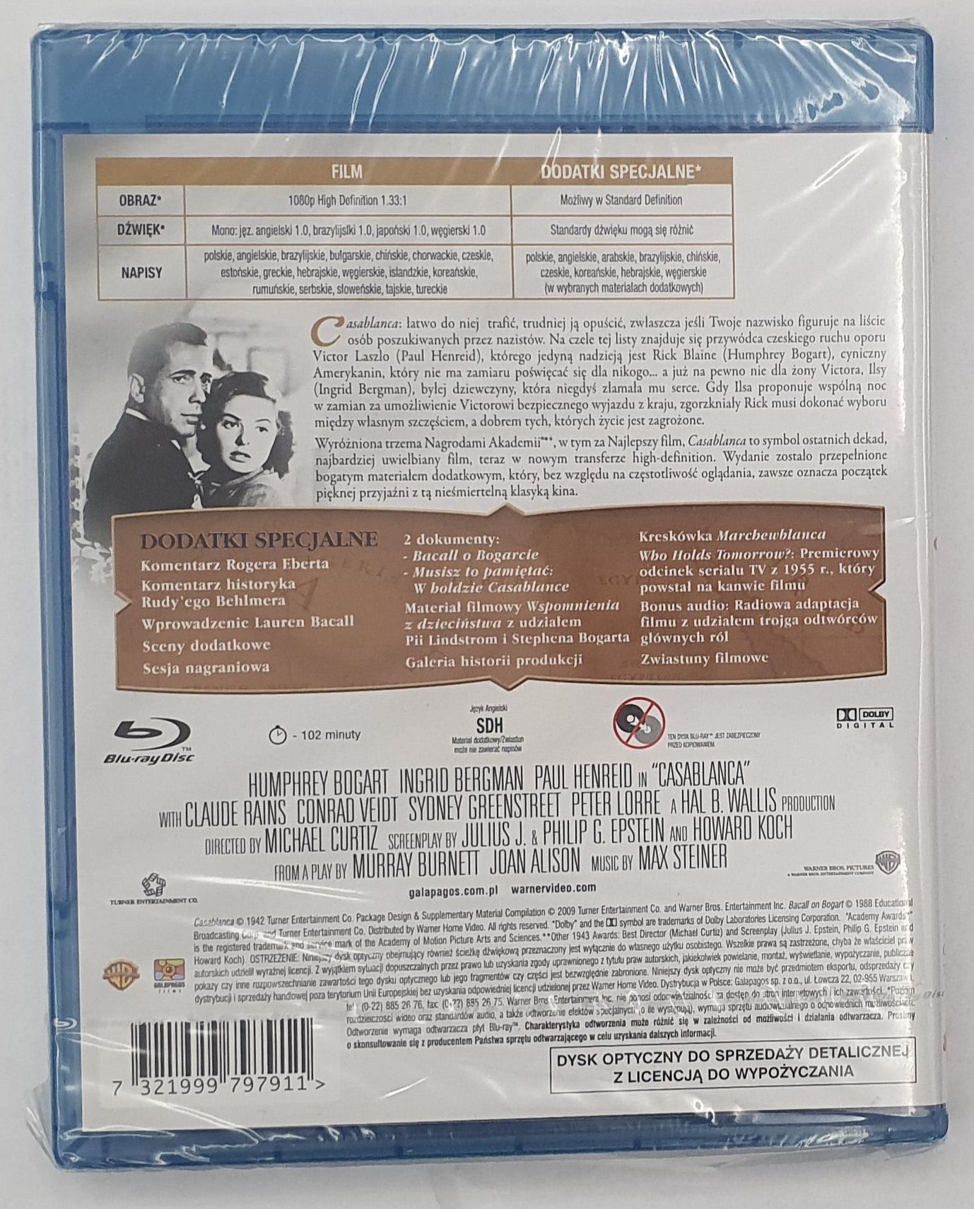 "Casablanca" Blu-Ray polskie wydanie napisy PL