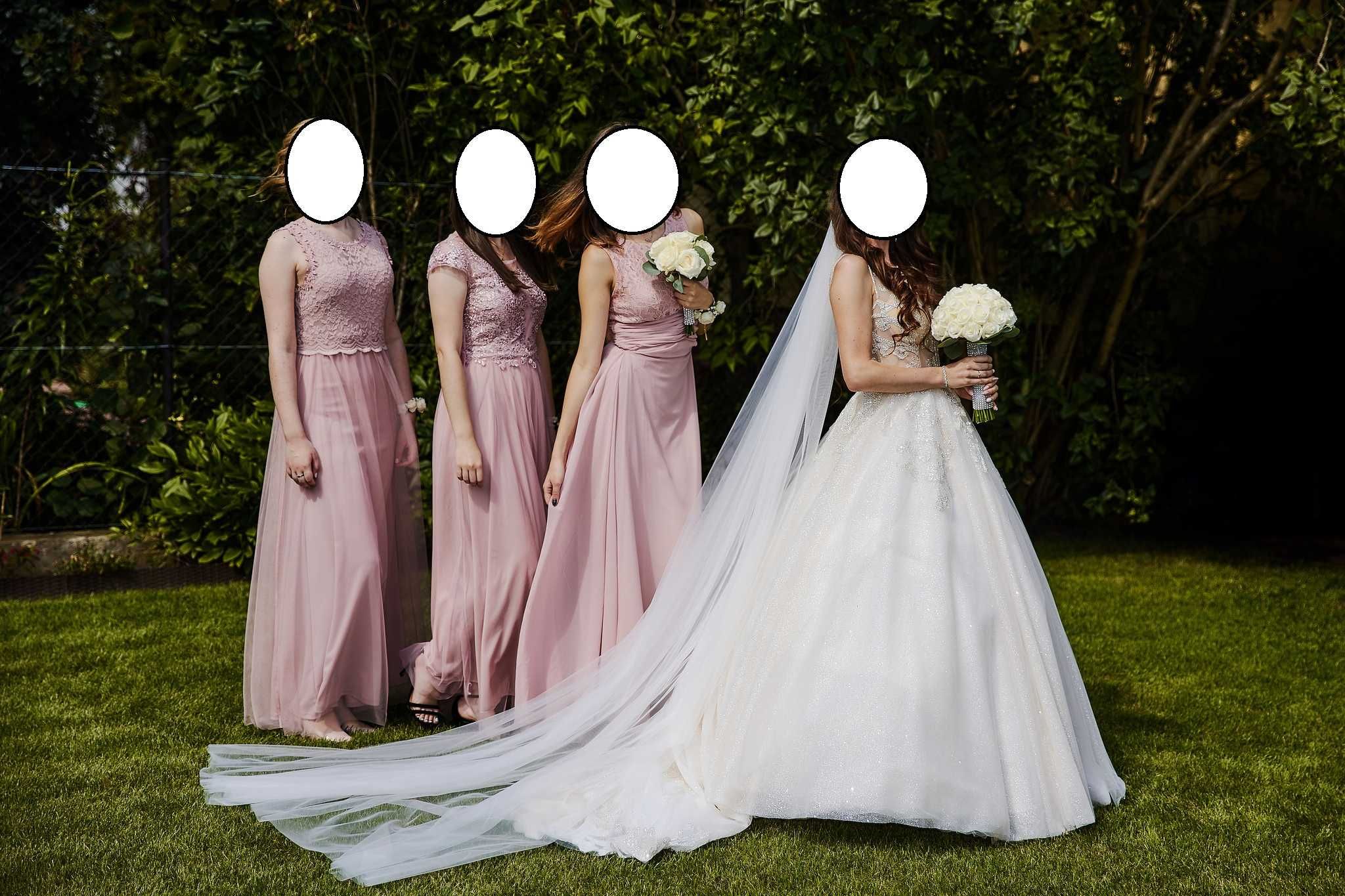 Przepiękna suknia ślubna księżniczka Giselle XS/S + koło i welony