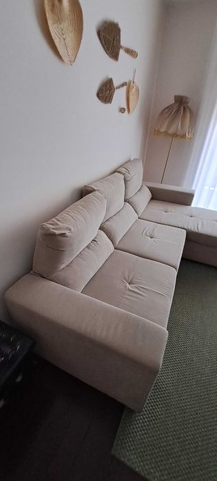 Sofá cama com chaise longe