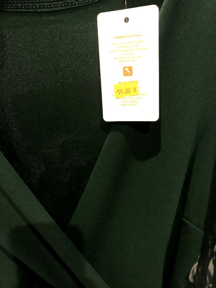 Bluzka elegancka butelkowa zieleń nowa