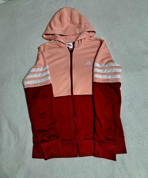 Bluza Sportowa Adidas na zamek z kapturem z nadrukiem vintage