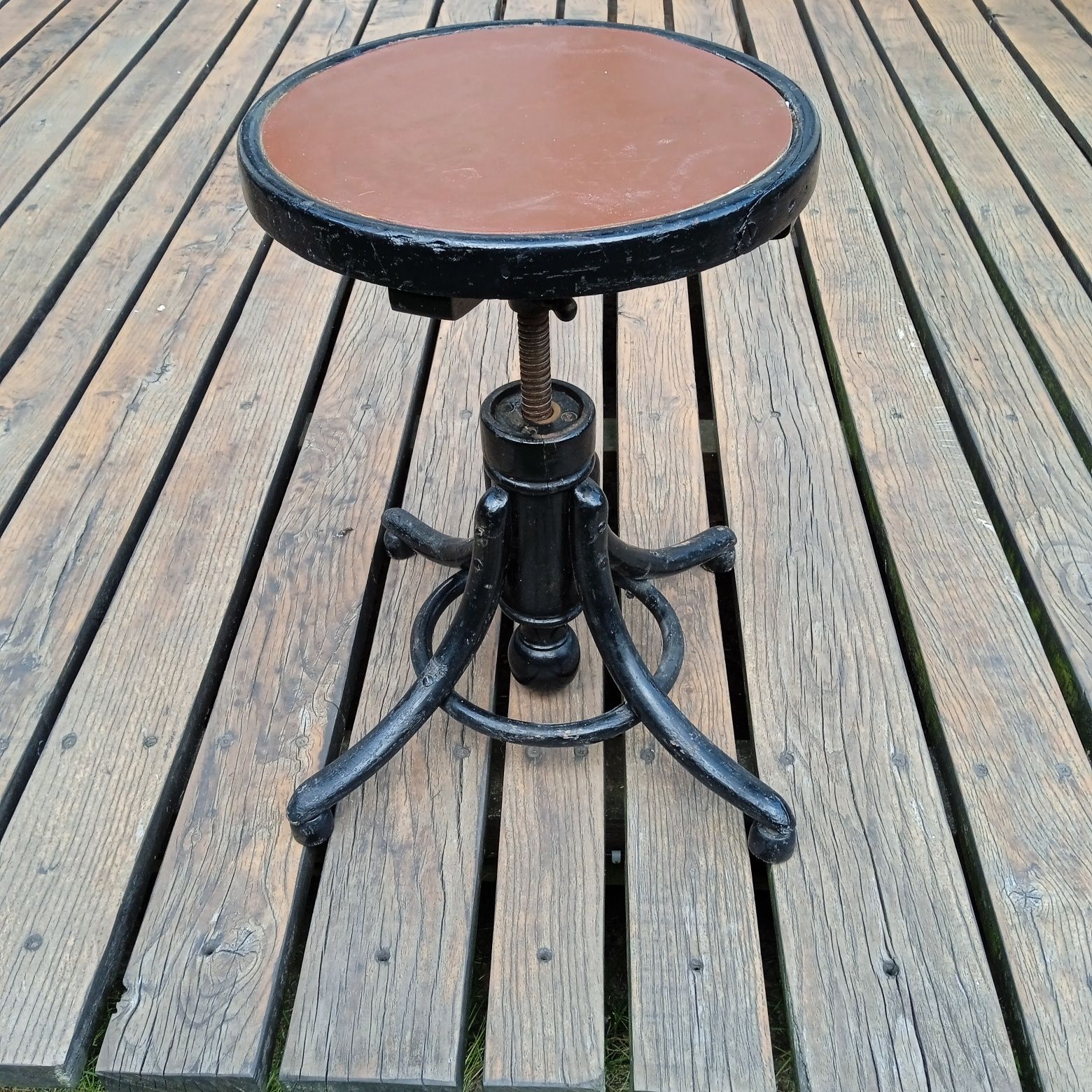 Taboret obrotowy Thonet do pianina, fortepianu początek XX wieku