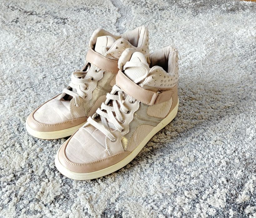 Bereshka extra wysokie Snekersy Botki beżowe roz. 37 _  24cm