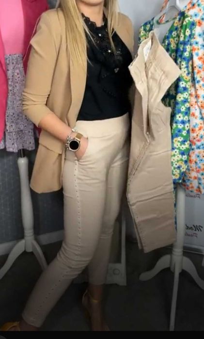 Spodnie Freesia beżowe L