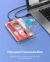 Caixa externa USB K7 Cassete nostálgica 2,5 HDD/SSD SATA até 6 TB NOVO