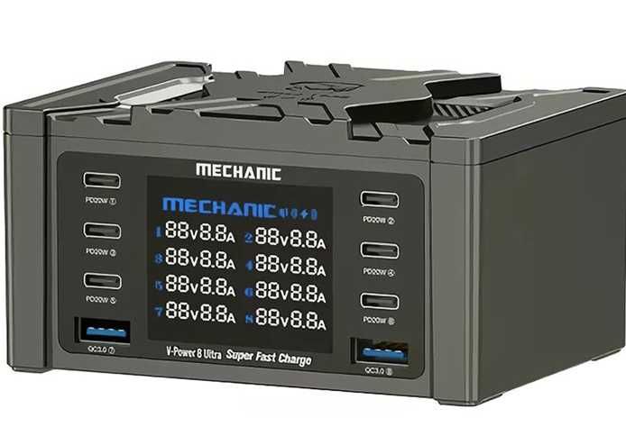 Мережевий зарядний пристрій Mechanic V-Power 8 Ultra 160 Вт  QC  PD