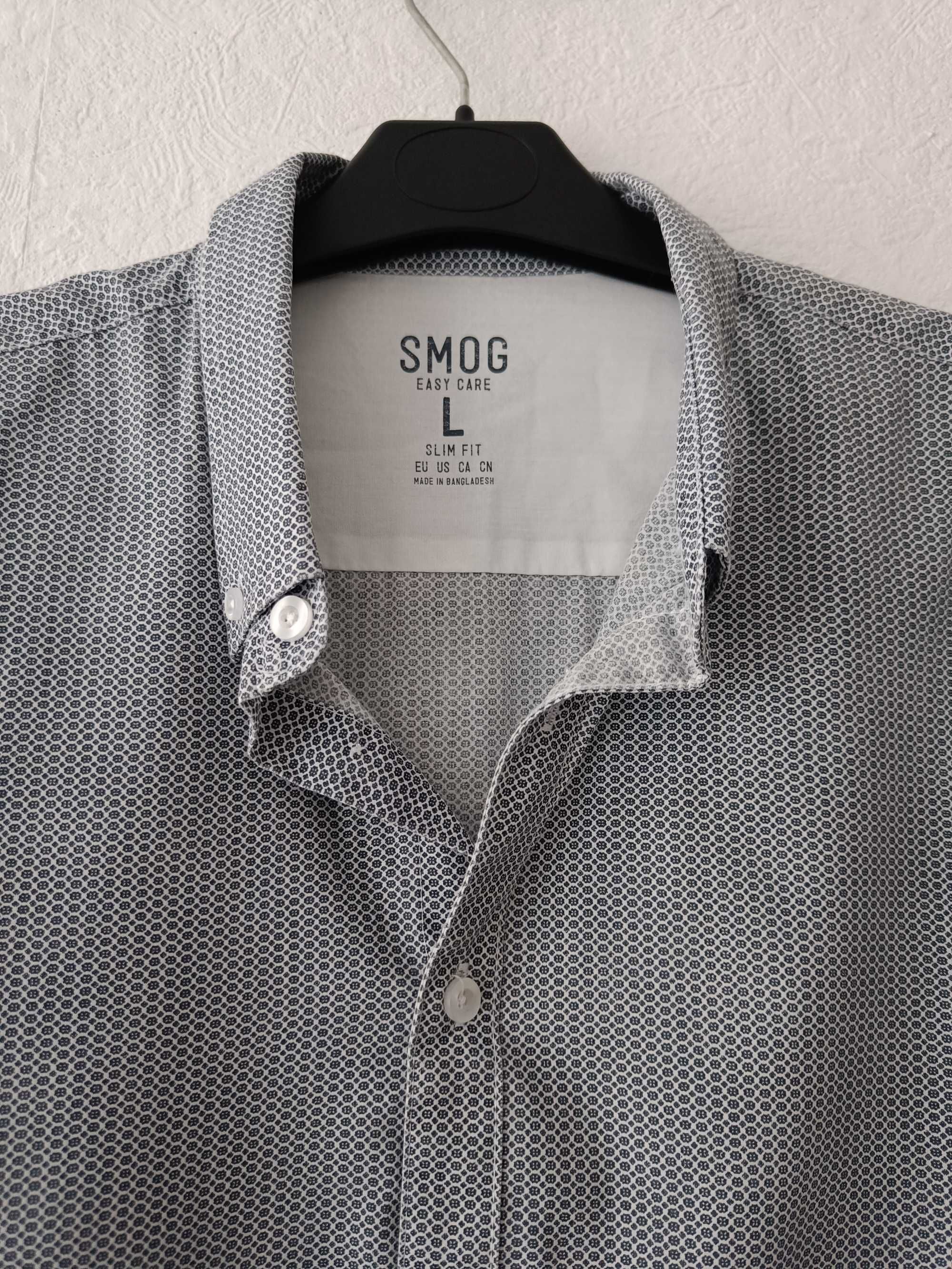 Elegancka męska koszula wzorzysta slim fit L