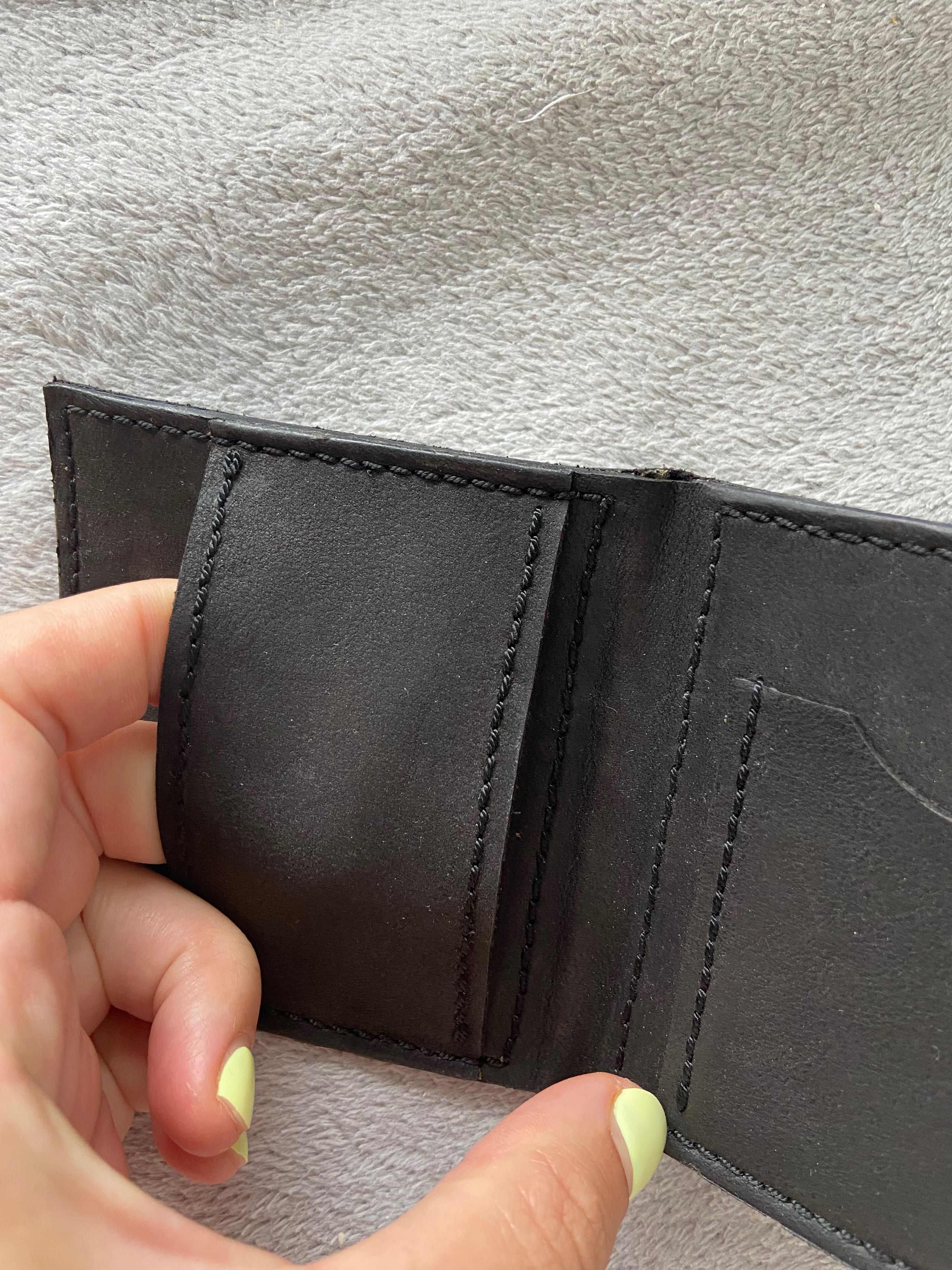 Mały etui na karty i banknoty skóra card holder Portfel