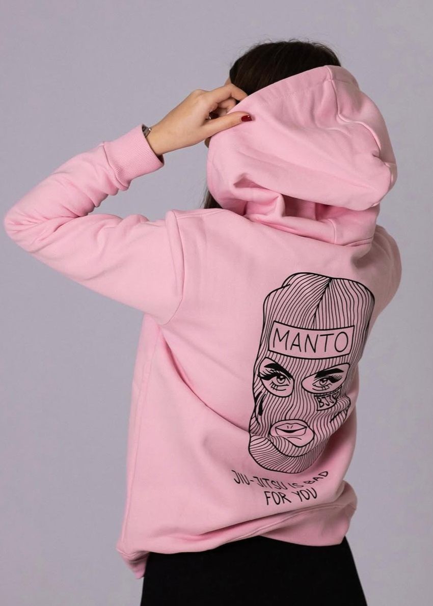 Рожеве худі Manto×Ktof Balaclava. 
Бренд: Manto
Материал ю: 100% бавов