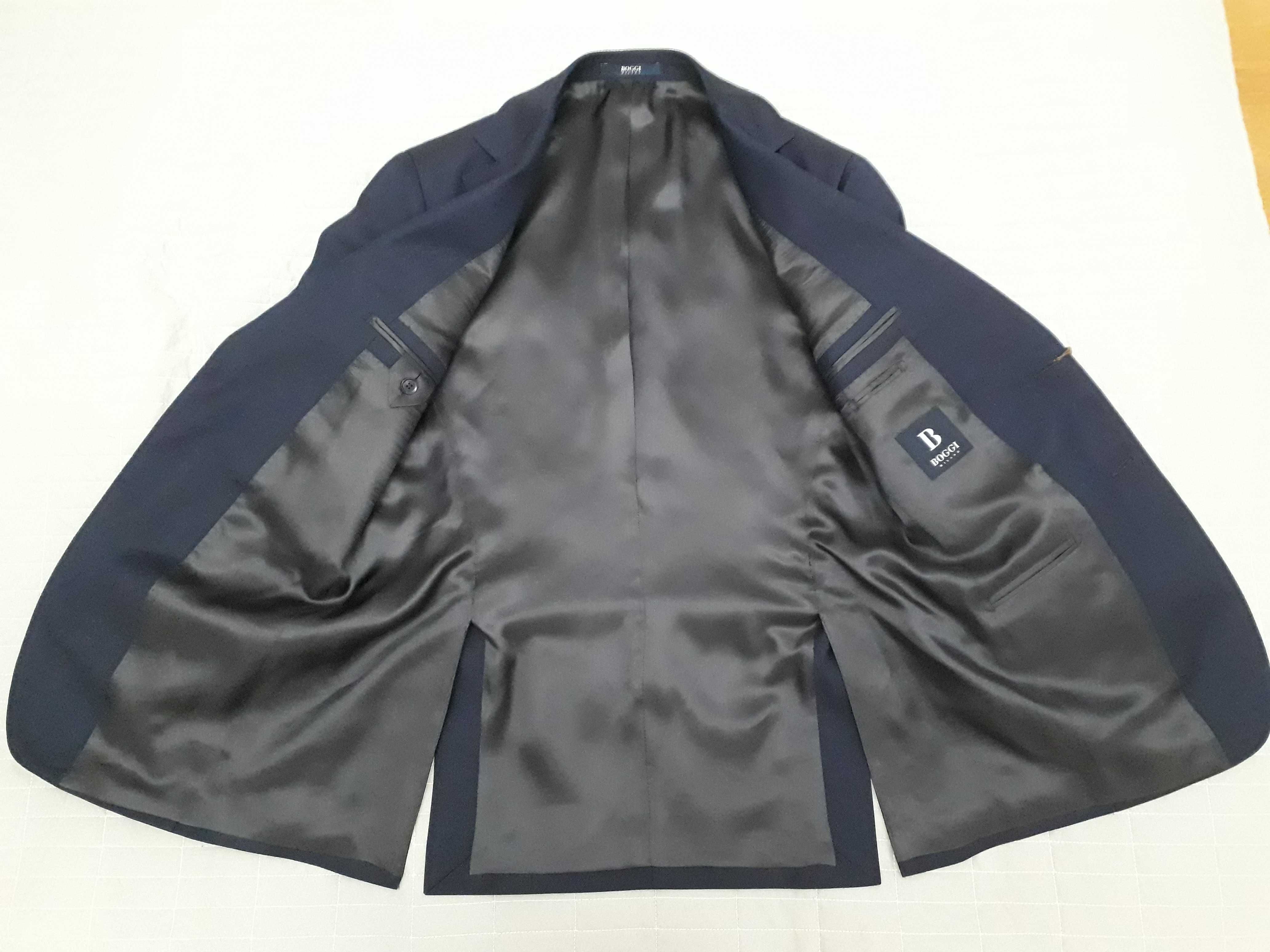 NOWY garnitur BOGGI 48 jak Suitsupply Vistula Bytom 100% wełna granat